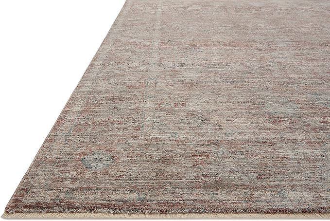 Loloi Magnolia Home by Joanna Gaines Millie Collection MIE-04 Brick/Fog 5'-3" x 7'-6", .25" Pile Height, Area Rug