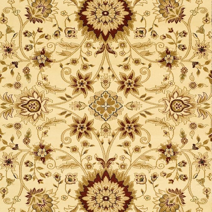 SAFAVIEH Lyndhurst Collection Area Rug - 8' x 11', Ivory & Ivory, Traditional Oriental Design, Non-Shedding & Easy Care, Ideal for High Traffic Areas in Living Room, Bedroom (LNH212L)