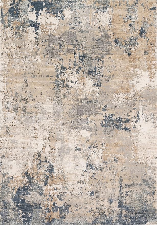 Loloi Teagan Collection 7'-11" x 10'-6" Area Rug in Sand/Mist - Large Area Rug, Soft Neutral Rug, High-Traffic for Living Room, Bedroom, Home Office, Dining Area