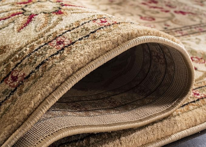 SAFAVIEH Lyndhurst Collection Area Rug - 8' x 11', Beige & Ivory, Traditional Oriental Design, Non-Shedding & Easy Care, Ideal for High Traffic Areas in Living Room, Bedroom (LNH212D)