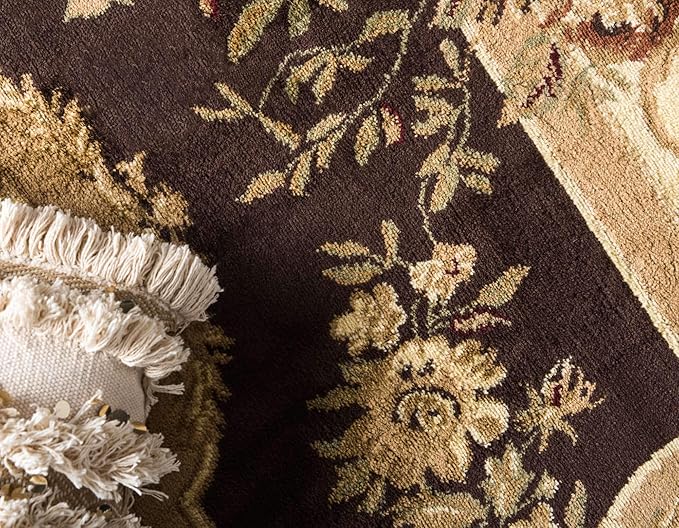 Unique Loom Versailles Collection Traditional Classic Floral Motif Area Rug (2' 2 x 6' 0 Runner, Brown/ Ivory)