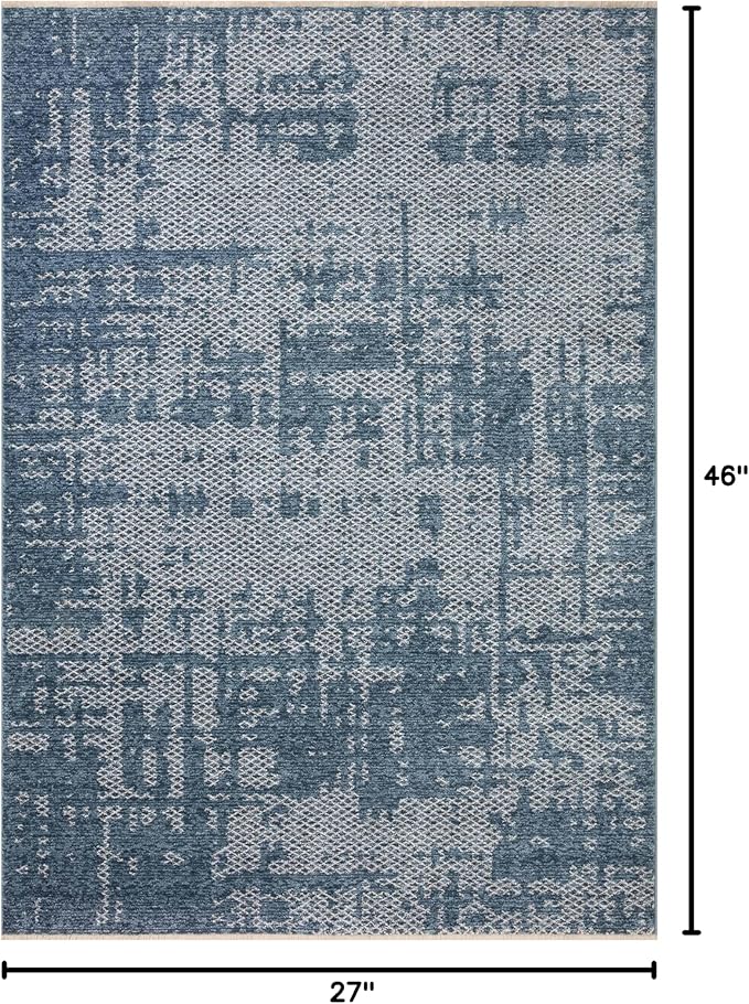 Loloi II Vance Collection VAN-01 Denim/Dove 2'-3" x 3'-10" Accent Rug