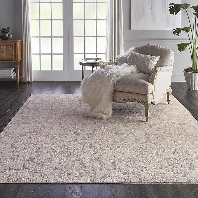 Nourison Jubilant JUB09, 7'10" x 9'10", Ivory Pink