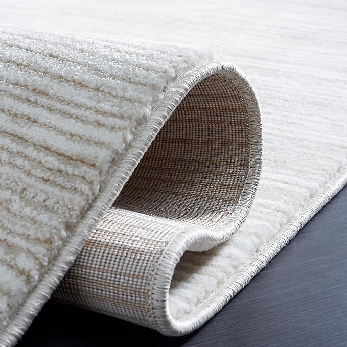 SAFAVIEH Vision Collection Runner Rug - 20' Runner, Ivory, Contemporary Design, Stain Resistant, Ideal for High Traffic Areas in Hallway, Bathroom & Kitchen (VSN606J-220)