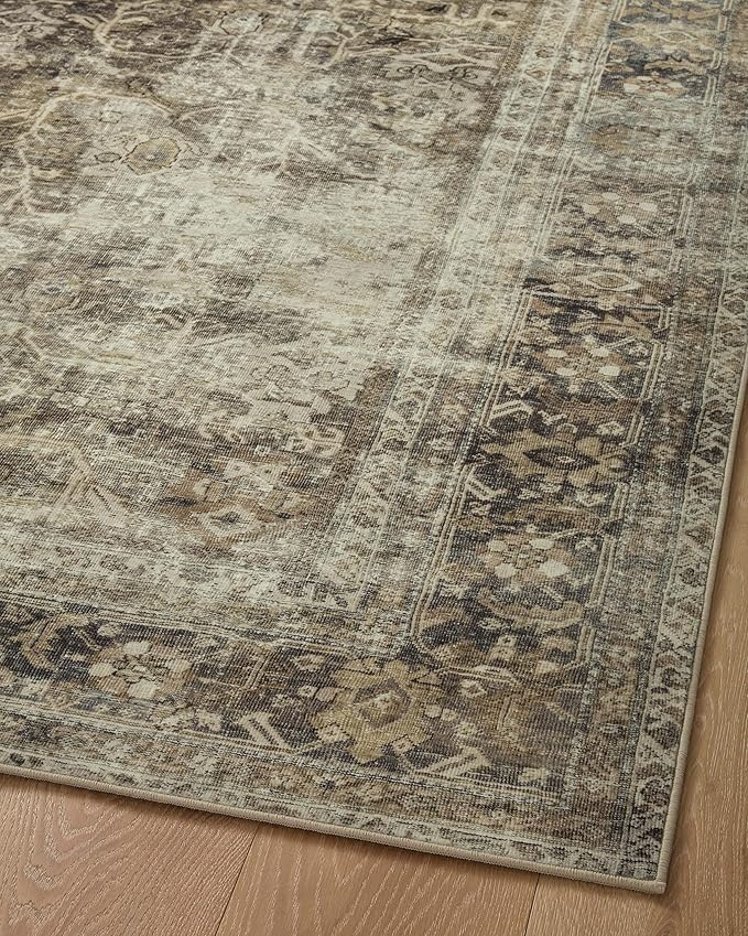 Loloi Magnolia Home by Joanna Gaines Sinclair Collection SIN-01 Pebble/Taupe 8'-6" x 11'-6", .25" Pile Height, Machine Washable, Area Rug
