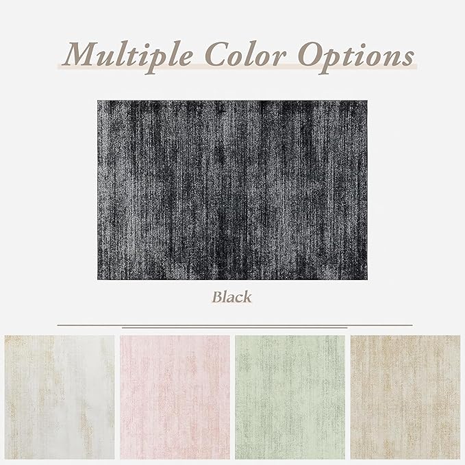 Black Rug for Bedroom Living Room,Bohemian Abstract 6x9 Area Rugs for Dining Room Under Table