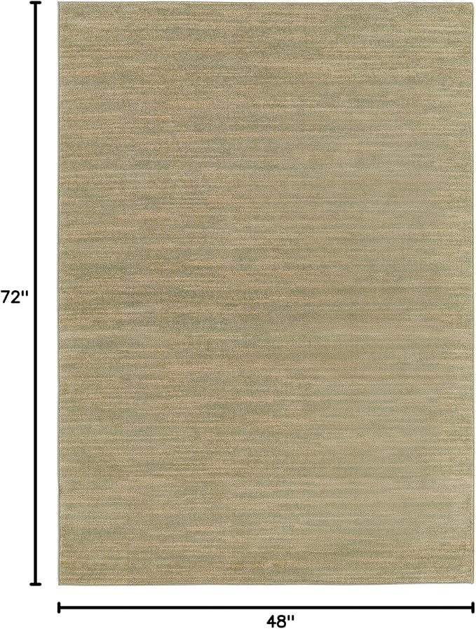 Nourison Essentials Indoor/Outdoor Green Gold 4' x 6' Area Rug, Easy Cleaning, Non Shedding, Bed Room, Living Room, Dining Room, Backyard, Deck, Patio (4x6)