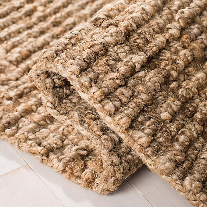 SAFAVIEH Natural Fiber Collection Runner Rug - 2' x 8', Natural, Handmade Chunky Textured Jute 0.75-inch Thick, Ideal for High Traffic Areas in Living Room, Bedroom (NF447A)