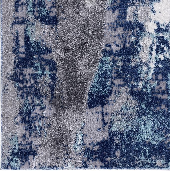 LUXE WEAVERS Euston Collection D.Blue-L.Blue 4x5 Modern Abstract Area Rug