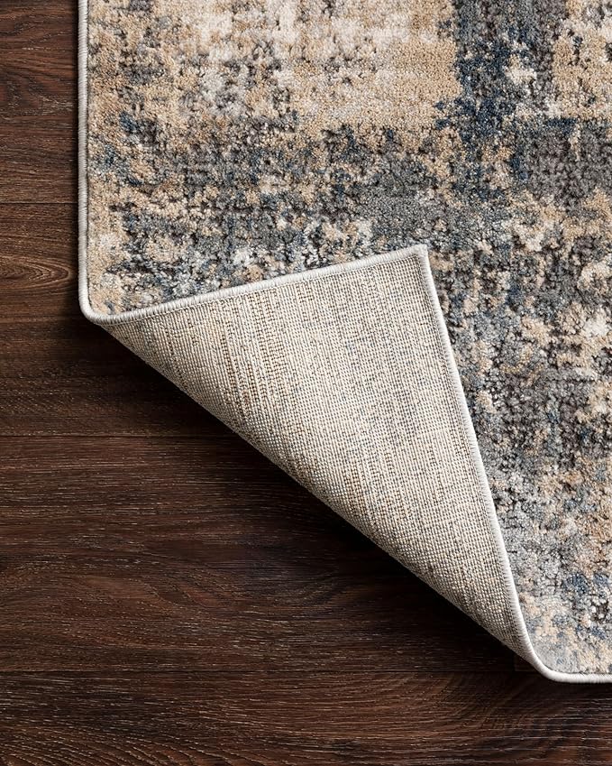 Loloi Teagan Collection 6'-7" x 9'-2" Area Rug in Ivory/Mist - Large, Soft Neutral Rug, High-Traffic for Living Room, Bedroom, Home Office, Dining Area