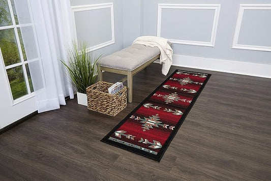 Home Dynamix Sagrada Southwest Area Rug 2x7 Black/Red/ Ivory