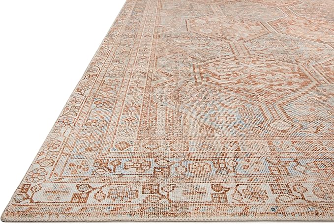Loloi Chris Loves Julia Jules Collection JUL-04 Tangerine/Mist 9'-6" x 14', .13" Pile Height, Area Rug