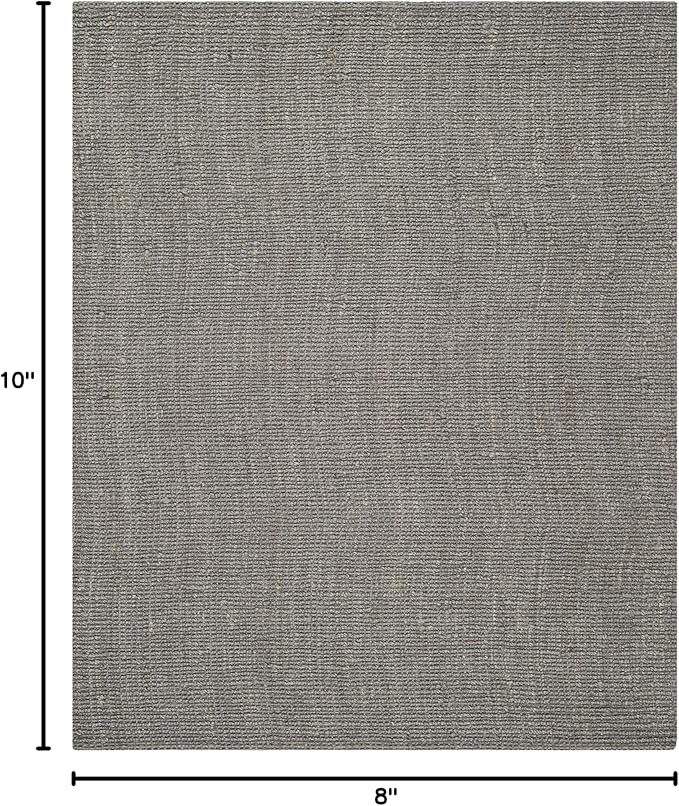 SAFAVIEH Natural Fiber Collection Area Rug - 8' x 10', Light Grey, Handmade Chunky Textured Jute 0.75-inch Thick, Ideal for High Traffic Areas in Living Room, Bedroom (NF447G)