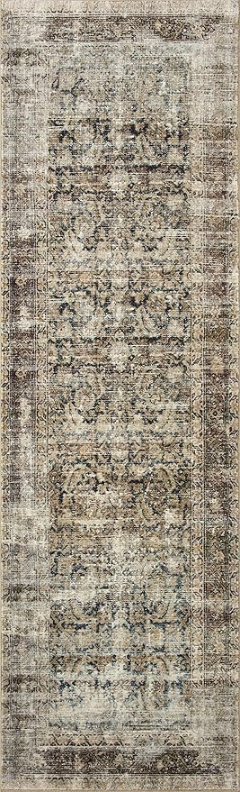 Loloi Amber Lewis Morgan 2'-3" x 11'-6" Runner Runner Rug in Navy/Sand - Large Area Rug, Neutral Area Rug for Room Décor, Vintage Rug Inspired, Soft Area Rug for Living Room, Bedroom, Dining Area