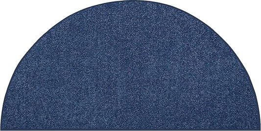 Solid Color Area Rugs Royal Blue - 30" x 60" Half Round, Indoor, Stain & Fade Resistant, Perfect for Living Room, Bedroom, Dining Room, Entryway, Doorway, Pet & Kids Friendly Rug, Wedding, Made in USA