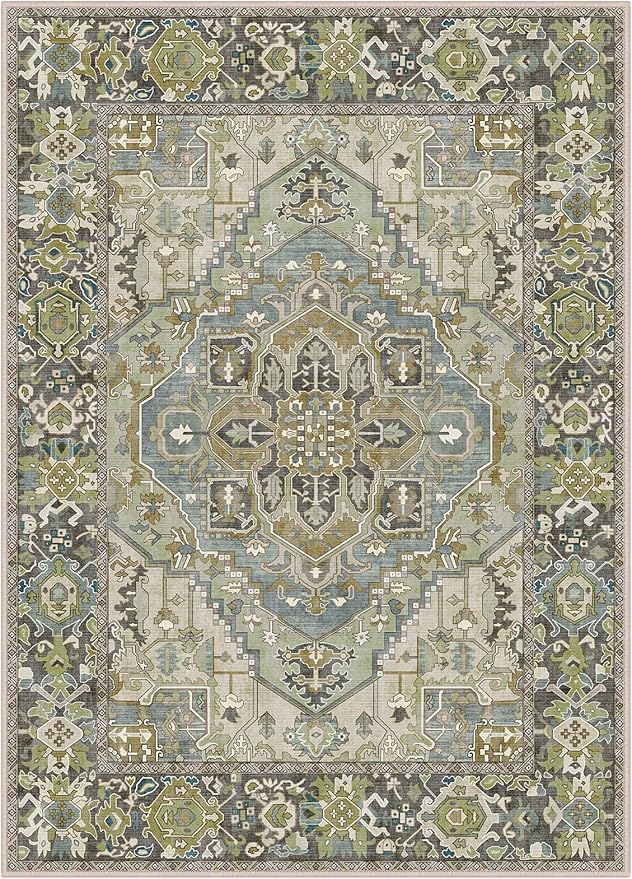 2x3 Small Entryway Rug - Washable Non-Slip Rugs Indoor Door Mat Entry Rug for Kitchen Bedroom, Vintage Accent Area Rug Throw Rugs Doormat Floor Carpet for Front Entrance Bathroom