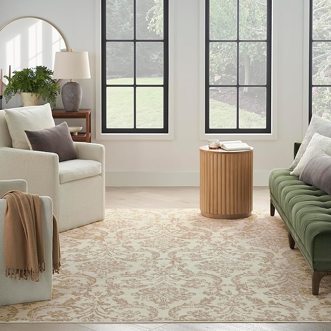 Nourison Jubilant Vintage Ivory Beige 7'10" x 9'10" Area Rug, Easy Clean, Non Shedding, Bed Room, Living Room, Dining Room, Kitchen (8x10)