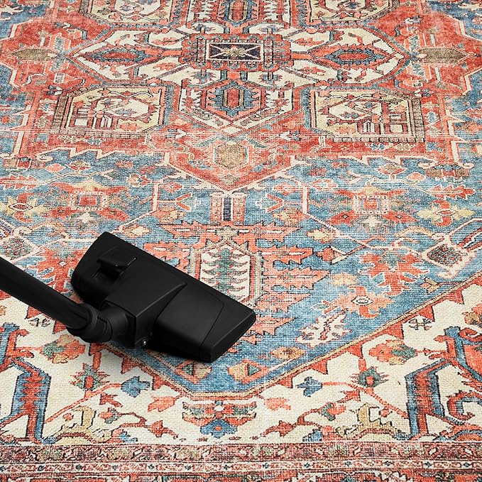 Keen Home Design Machine Washable Area Rugs with Non-Slip Backing, Ideal for Hallway, Living Room, Bedroom, Kitchen and Laundry Room, Vintage Moroccan and Low Pile Rug - (2'6'' x 10'), 204500