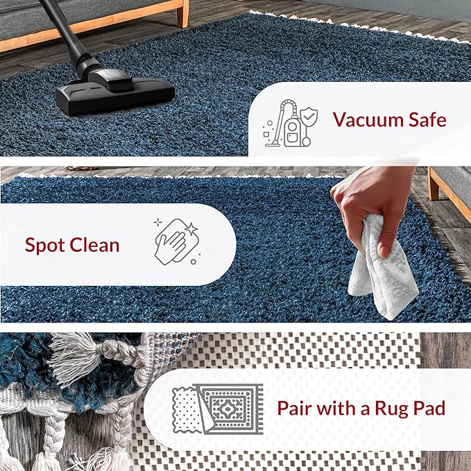 nuLOOM Neva Modern Tasseled Shag Area Rug, 3x5, Blue