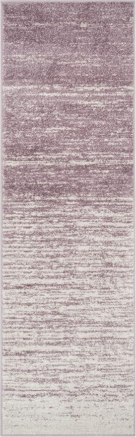 SAFAVIEH Adirondack Collection Runner Rug - 2'6" x 12', Cream & Purple, Modern Ombre Design, Non-Shedding & Easy Care, Ideal for High Traffic Areas in Living Room, Bedroom (ADR113L)