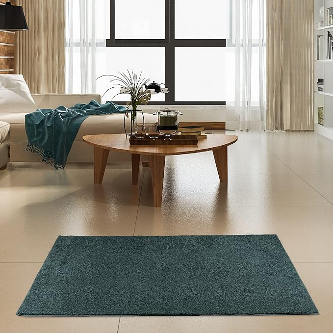 Furnish my Place Modern Indoor/Outdoor Commercial Solid Color Rug - Forest Green, 4' x 48' Oval, Pet and Kids Friendly Rug. Made in USA, Area Rugs Great for Kids, Pets, Event, Wedding