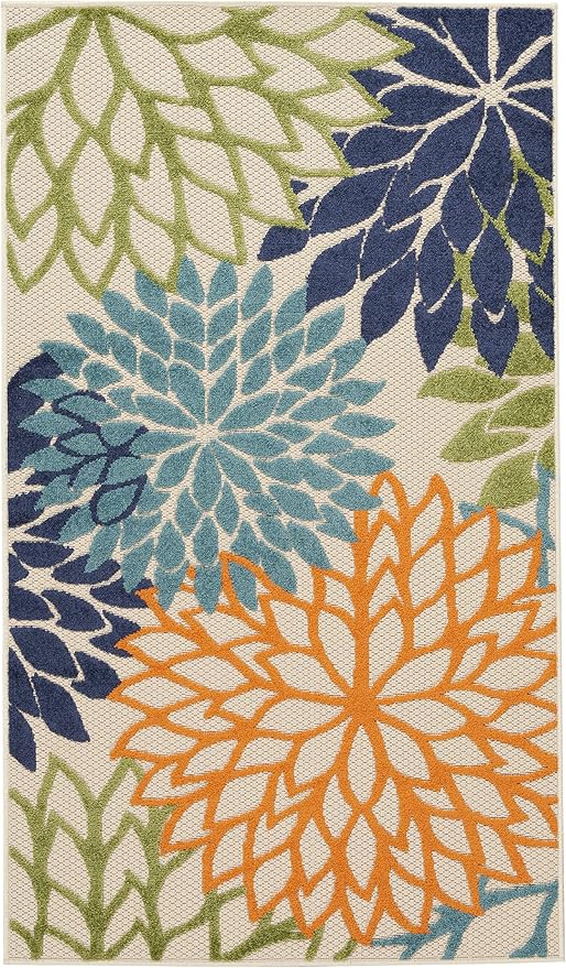 Nourison Aloha 36" x 60" Fabric Indoor/Outdoor Rug in Multi-Color
