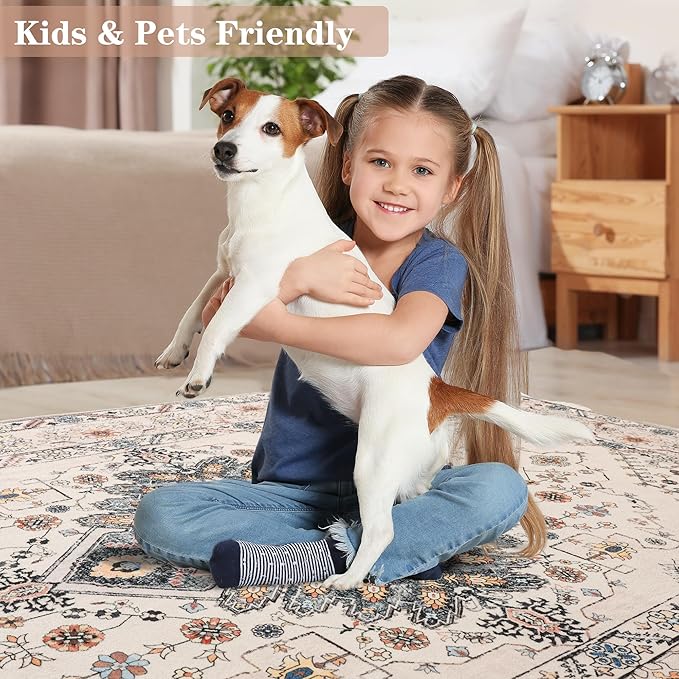 Noahas Front Door Mat Indoor Outdoor Entrance,2x3 Small Beige Area Rugs Vintage Machine Washable Rugs Non-Slip Low Pile Carpets for Entryway Porch Bathroom Kitchen Bedroom Laundry Room Home Decor