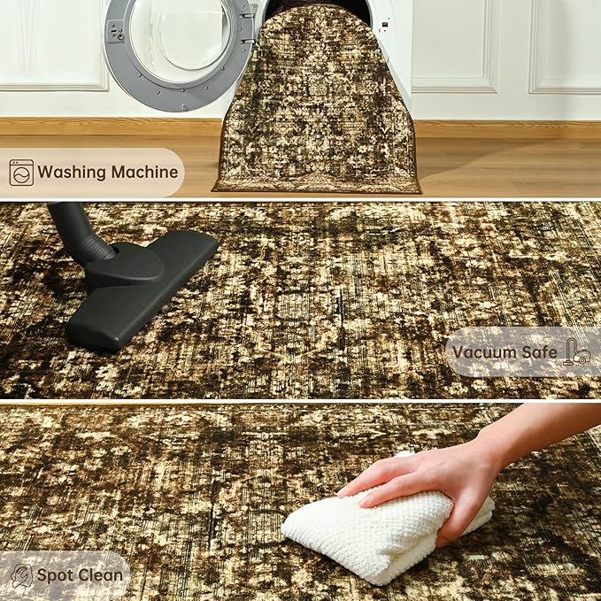 2x3 Vintage Abstract Entryway Rug, Non-Slip Washable Door Mat Indoor Entrance Rugs, Foldable Small Accent Throw Rug Floor Carpet for Front Door Bedroom Kitchen Entryway Bathroom