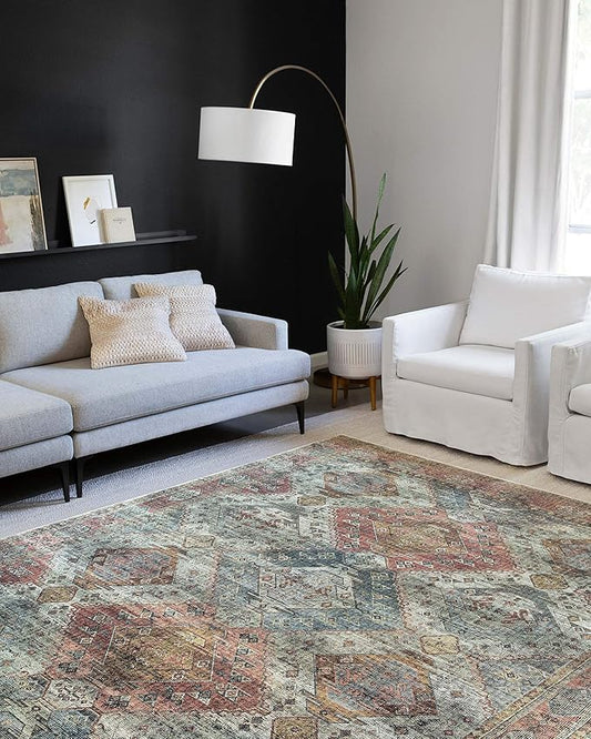 Loloi II Skye Collection SKY-06 Apricot/Mist 2'-6" x 12'-0" Runner Rug