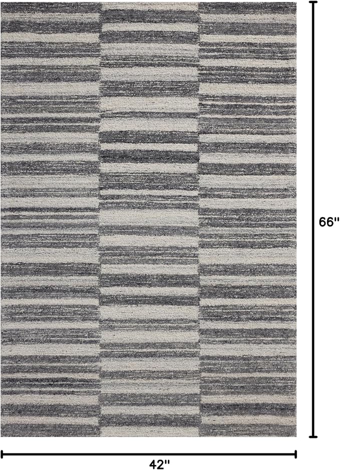 Loloi Magnolia Home by Joanna Gaines Rae Collection RAE-02 Charcoal/Mist 3'-6" x 5'-6" Accent Rug
