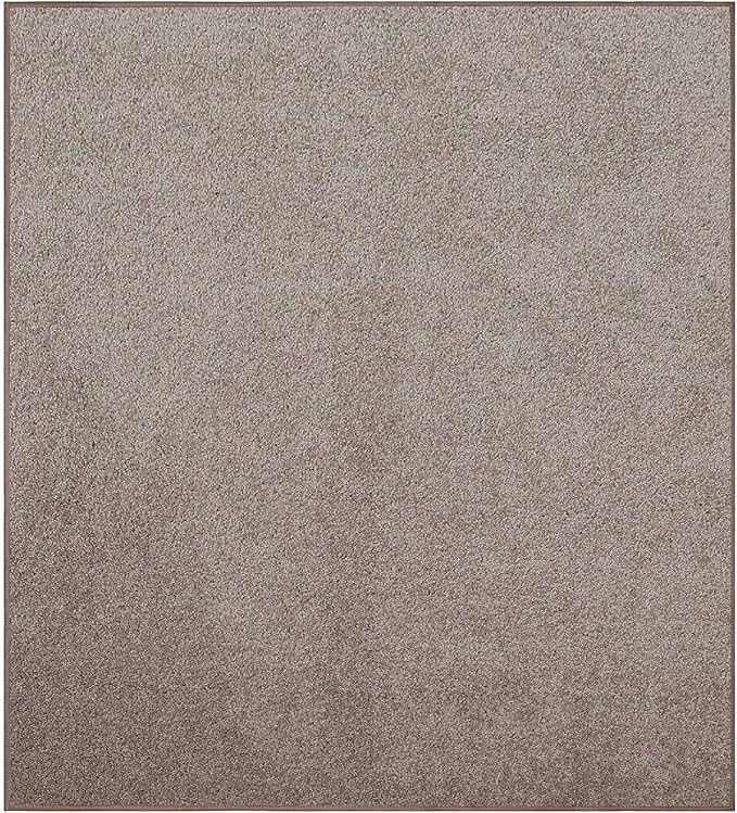 Furnish my Place Modern Indoor/Outdoor Commercial Solid Color Rug - Beige, 7' x 7', Square, Pet and Kids Friendly Rug. Made in USA, Area Rugs Great for Kids, Pets, Event, Wedding