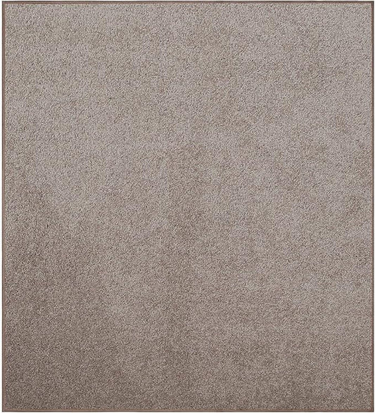 Furnish my Place Modern Indoor/Outdoor Commercial Solid Color Rug - Beige, 7' x 7', Square, Pet and Kids Friendly Rug. Made in USA, Area Rugs Great for Kids, Pets, Event, Wedding