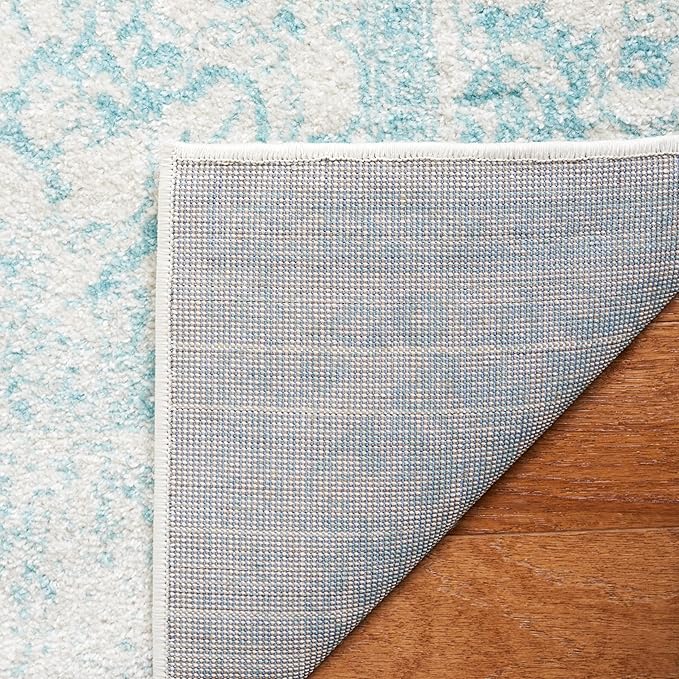 SAFAVIEH Adirondack Collection Runner Rug - 2'6" x 12', Ivory & Light Blue, Oriental Distressed Design, Non-Shedding & Easy Care, Ideal for High Traffic Areas in Living Room, Bedroom (ADR109L)