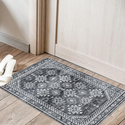 2x3 Small Entryway Rug Machine Washable Boho Rug Mat Soft Non Slip Area Rugs Indoor Stain Resistant Carpet for Front Entrance Kitchen Bathroom