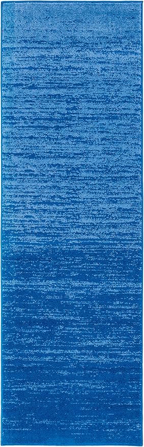 SAFAVIEH Adirondack Collection Runner Rug - 2'6" x 14', Light Blue & Dark Blue, Modern Ombre Design, Non-Shedding & Easy Care, Ideal for High Traffic Areas in Living Room, Bedroom (ADR113F)