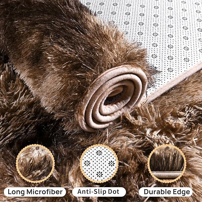 Fluffy Rug for Living Room,Furry Carpet for Teen,Shaggy Rug for Nursery Room, Hot Pink Fuzzy Plush Rug for Dorm, Rectangle Shag Rug 9x12 Feet