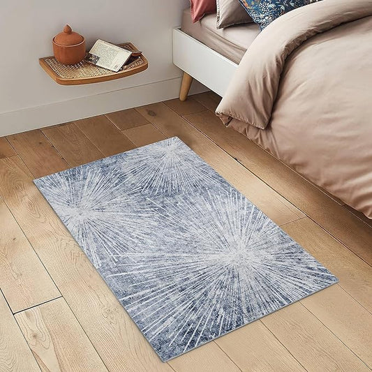 2x3 Small Entryway Rug Machine Washable Modern Abstract Printed Mat Soft Non Slip Area Rugs Indoor Stain Resistant Carpet for Front Entrance Kitchen Bathroom