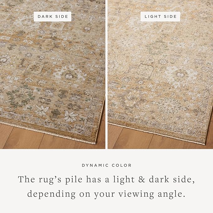 Loloi Magnolia Home by Joanna Gaines Pace Collection PAC-07 Sunset/Stone 5'-3" x 5'-3" Round Area Rug