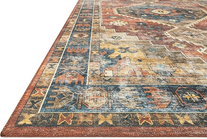 Loloi II Skye Collection SKY-11 Rust/Blue 2'-6" x 7'-6" Runner Rug
