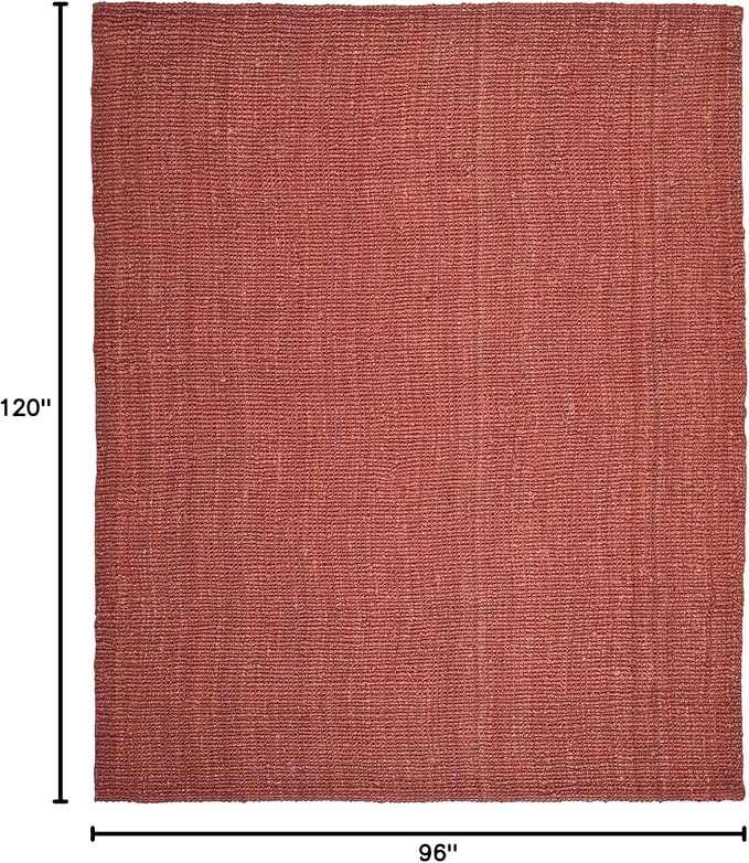 SAFAVIEH Natural Fiber Collection Area Rug - 8' x 10', Rust, Handmade Chunky Textured Jute 0.75-inch Thick, Ideal for High Traffic Areas in Living Room, Bedroom (NF447C)