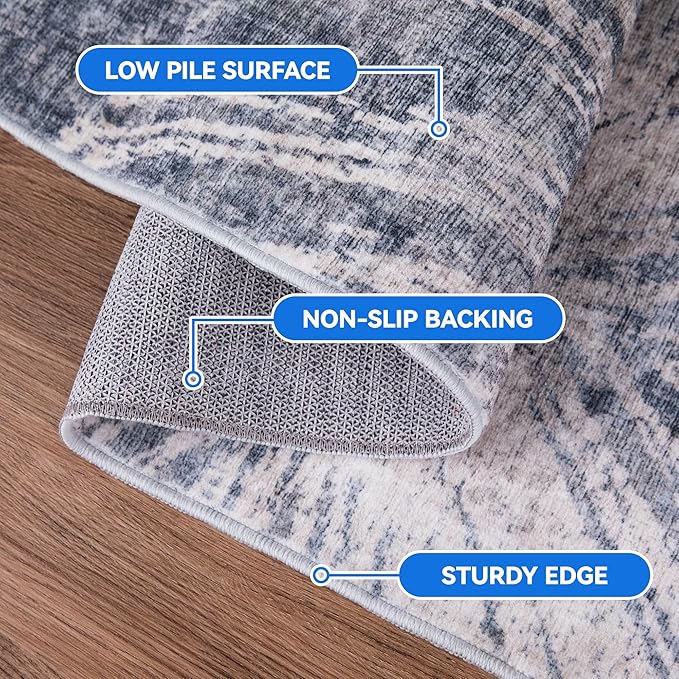 2x3 Small Entryway Rug Machine Washable Modern Abstract Printed Mat Soft Non Slip Area Rugs Indoor Stain Resistant Carpet for Front Entrance Kitchen Bathroom