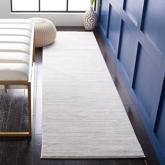 SAFAVIEH Vision Collection Runner Rug - 16' Runner, Ivory, Contemporary Design, Stain Resistant, Ideal for High Traffic Areas in Hallway, Bathroom & Kitchen (VSN606J-216)