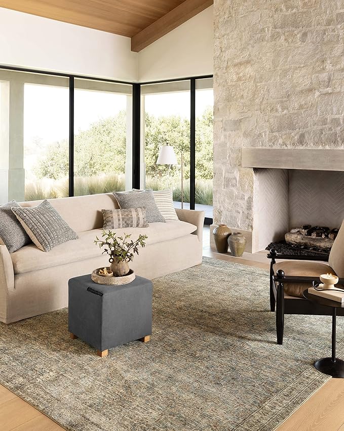 Loloi Amber Lewis Morgan 2'-3" x 9'-6" Runner Runner Rug in Sea/Sage - Large Area Rug, Neutral Area Rug for Room Décor, Vintage Rug Inspired, Soft Area Rug for Living Room, Bedroom, Dining Area