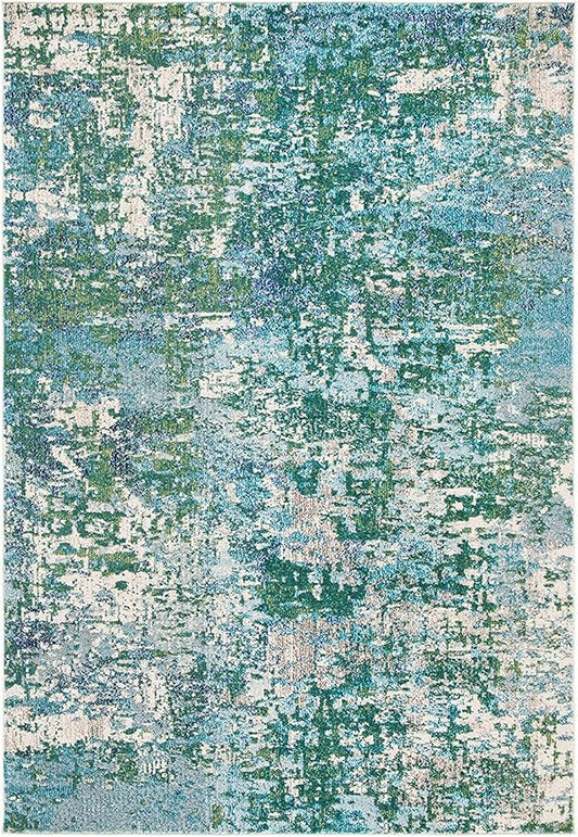 SAFAVIEH Madison Collection Area Rug - 10' x 14', Green & Turquoise, Modern Abstract Design, Non-Shedding & Easy Care, Ideal for High Traffic Areas in Living Room, Bedroom (MAD471Y)