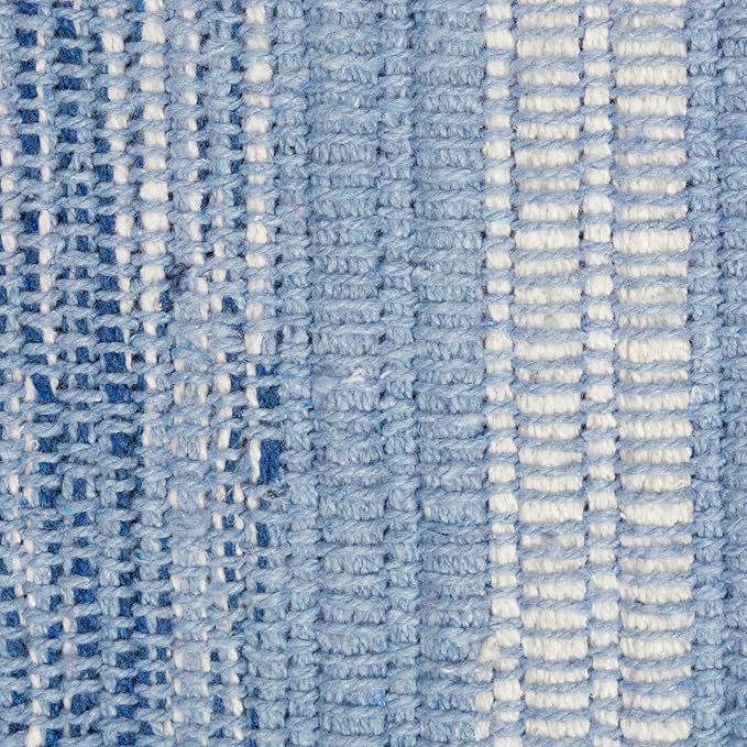 DII Variegated Recycled Yarn Modern Edge Stripe, 2x3', Blue (Pack of 4)