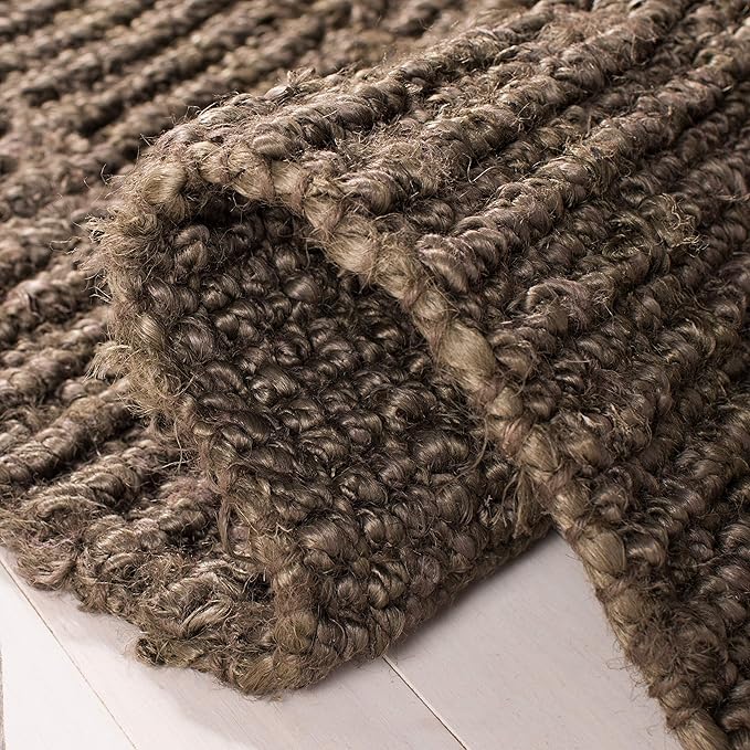 SAFAVIEH Natural Fiber Collection Runner Rug - 2'6" x 8', Brown, Handmade Chunky Textured Jute 0.75-inch Thick, Ideal for High Traffic Areas in Living Room, Bedroom (NF447D)
