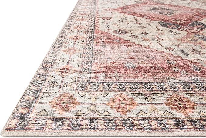 Loloi II Skye Collection SKY-02 Ivory/Berry 2'-6" x 12'-0" Runner Rug