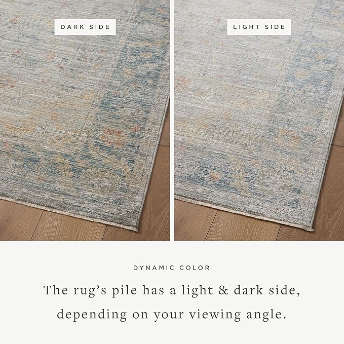 Loloi Magnolia Home by Joanna Gaines Millie Collection MIE-04 Slate/Multi 2'-7" x 10'-0", .25" Pile Height, Runner Rug