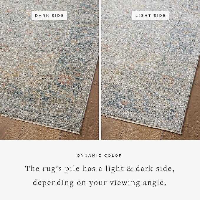 Loloi Magnolia Home by Joanna Gaines Millie Collection MIE-04 Slate/Multi 9'-6" x 13'-1", .25" Pile Height, Area Rug