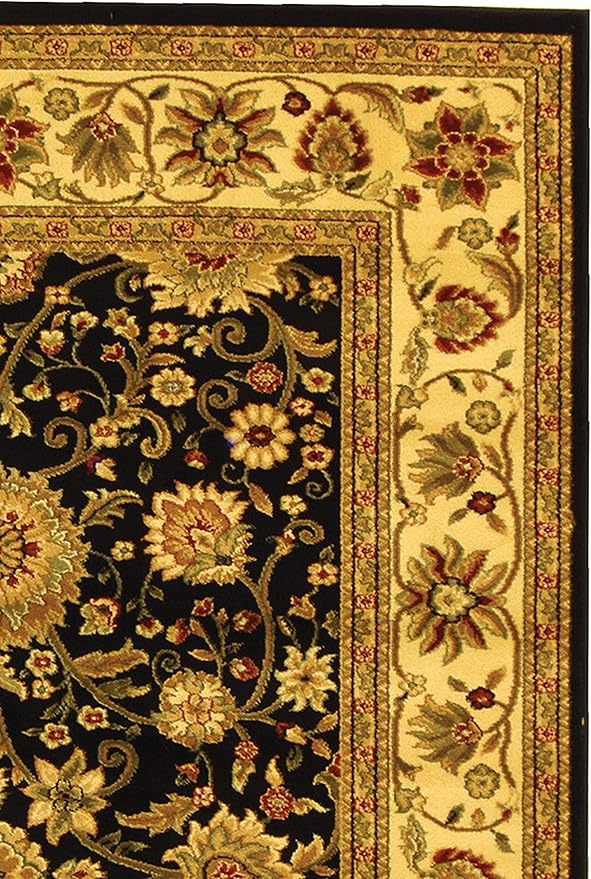 SAFAVIEH Lyndhurst Collection 6' Square Black/Ivory LNH212A Traditional Oriental Non-Shedding Living Room Bedroom Dining Home Office Area Rug